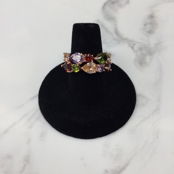 Dainty Rose Gold Tone Earrings and Ring Set - Picture 6 of 7